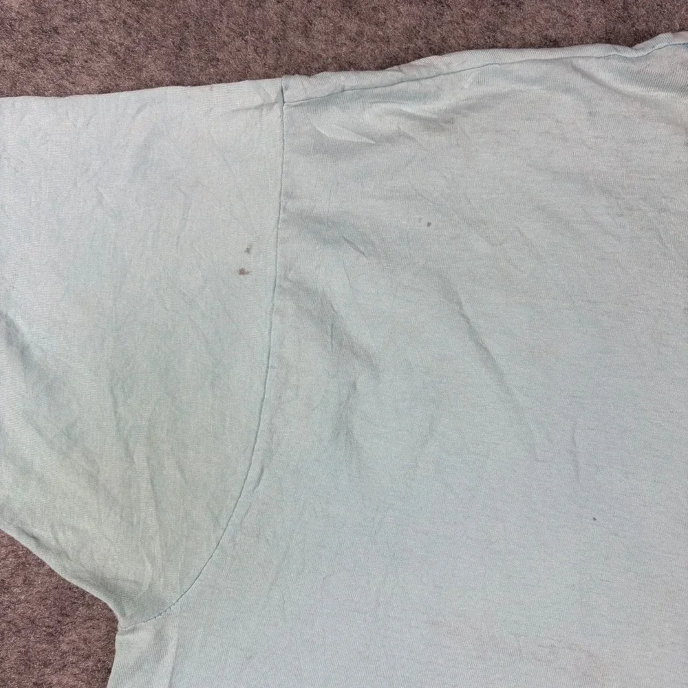 Champion T Shirt Mens XL Light Blue Script Logo Vintage 80s 90s Distressed - Picture 15 of 16